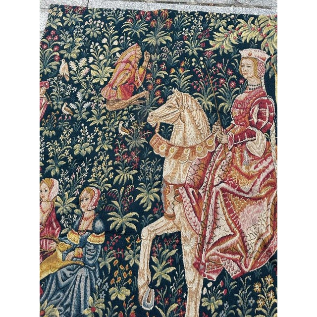 Vintage French Jacquard Tapestry with Noble Amazone Motif in the style of Aubusson, 1970s For Sale - Image 3 of 18