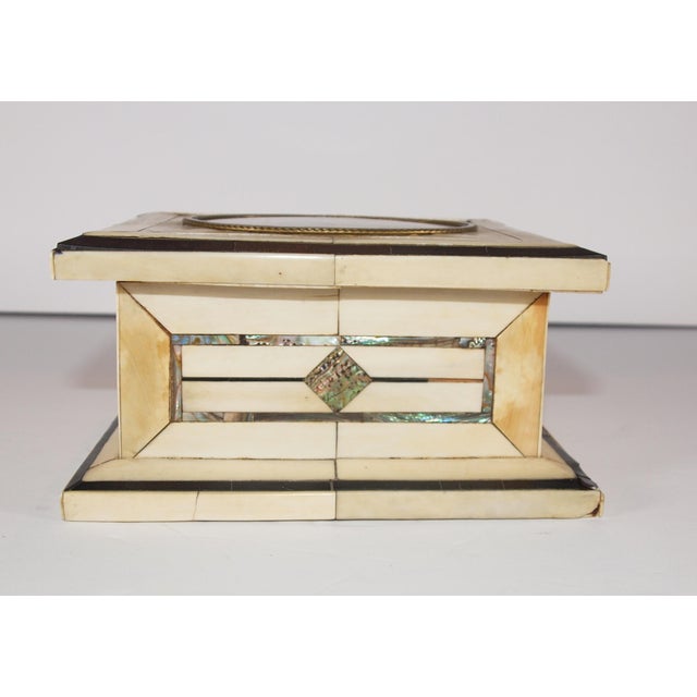 Early 19th Century Early 19th Century Antique Bone Box With Miniature Hand Painted Portrait For Sale - Image 5 of 13