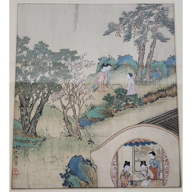 From a New York City estate, we have a pleasure to offer you this Antique Chinese Ink on Silk Painting. Featured are six...