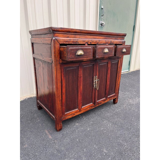 Antique Chinese Rosewood Chest of Drawers or Cabinet- Early 1900s For Sale - Image 4 of 12