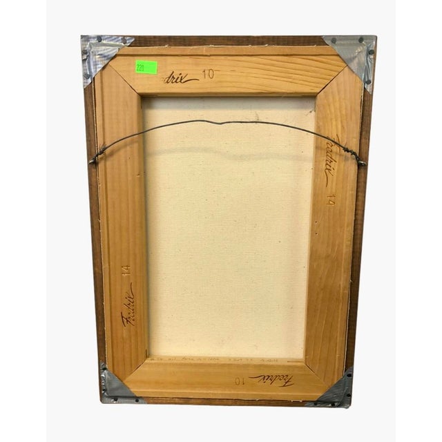 Wood Original G. Bell Country Farm Landscape Oil Painting, "Barn on a Hill" in Wood Frame Circa 1992 For Sale - Image 7 of 9