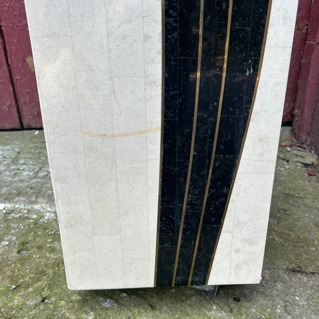 Postmodern Maitland-Smith Style Tessellated Stone Pedestal by Mission Furniture For Sale - Image 6 of 6