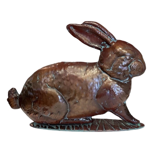Metal Rabbit With Verdigris Finish For Sale