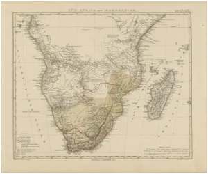 Antique Southern Africa and Madagascar Map by Adolf Stieler, 1857