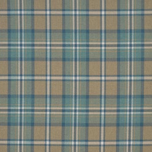 Schumacher Harris Merino Plaid Fabric In Leaf