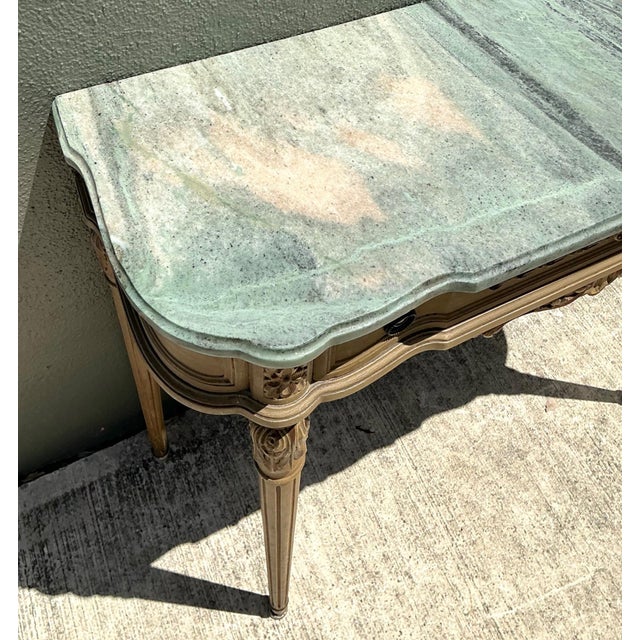 Vintage Marble Top Carved Console Wall Table For Sale - Image 13 of 15