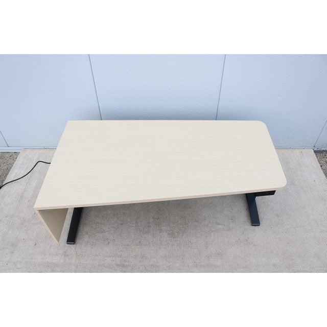 Wood Herman Miller Motia Sit-To-Stand Electric Height Adjustable Rectangle Table Desk For Sale - Image 7 of 12