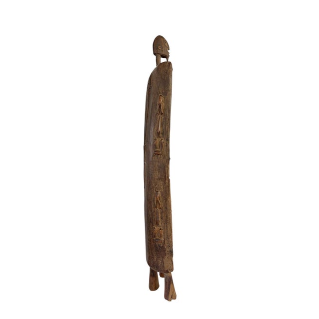 Lg Vintage Unique Dogon Hand Carved Wooden Box Mali 27" H For Sale In New York - Image 6 of 10