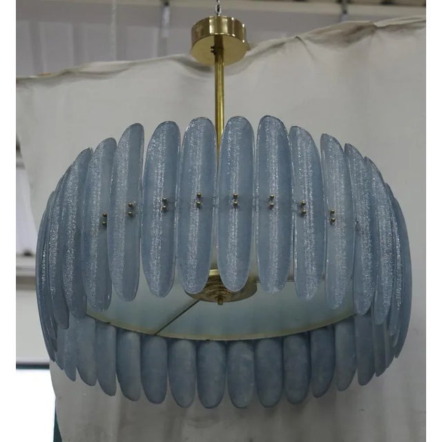 Mid-Century Style Murano Glass and Brass Ceiling Light, 2000s For Sale - Image 12 of 13