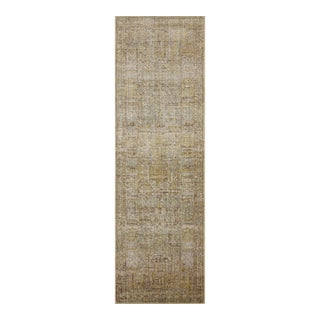Jean Stoffer x Loloi Bradbury Dove / Gold 2'-6" x 10'-0" Runner Rug For Sale