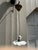 Vintage Knob and Tube Hanging Fixture With Vintage Ruffled Shade For Sale - Image 4 of 7