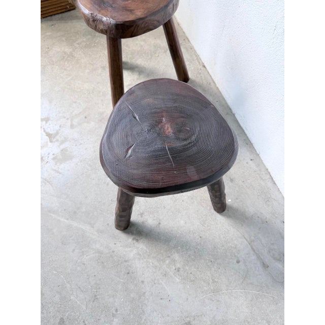 Oak Tripod Stools, 1950s, Set of 2 For Sale - Image 11 of 18