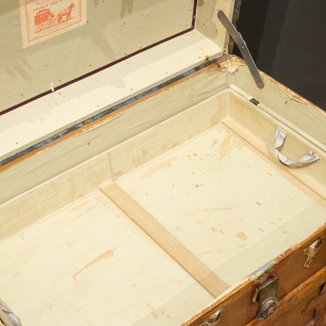 Late 19th A. E Meek Leather and Wood Cabin Trunk c.1880-1899 For Sale - Image 10 of 13