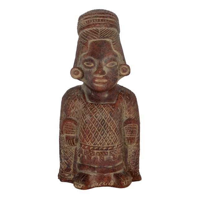 Mid-20th Century Mexican Folk Art Terracotta Figure, 1950s For Sale