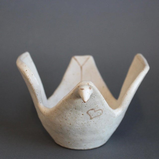 White Vintage Italian Ceramic Dove by Bruno Gambone, 1970s For Sale - Image 8 of 18