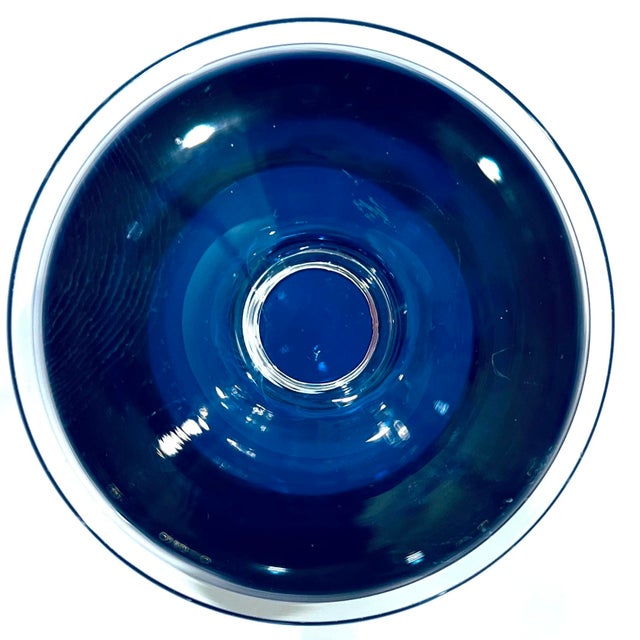 Glass 1970's Swedish Denby Milnor Mirage Cobalt Goblets by Bo Bergstrom - Set of Four For Sale - Image 7 of 9