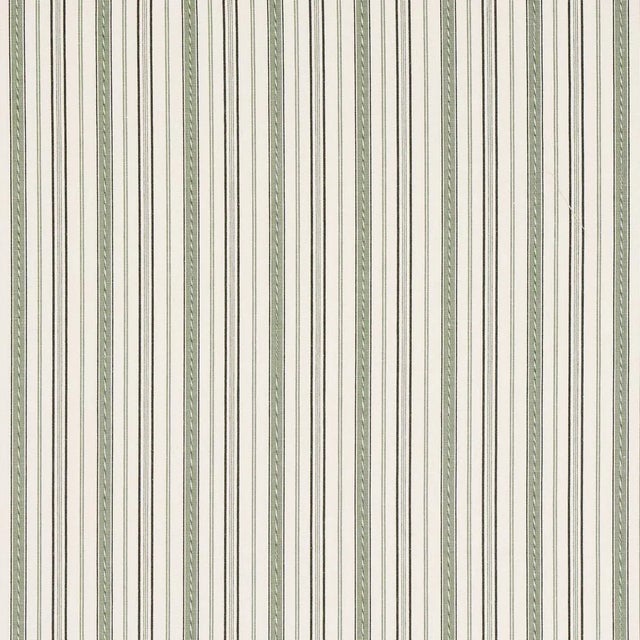 Contemporary Sample - Schumacher Lightfoot Stripe Fabric in Moss For Sale - Image 3 of 4