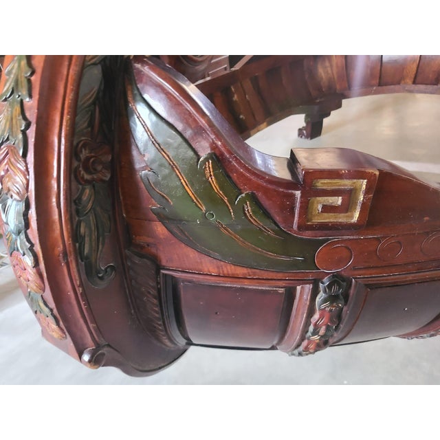 Antique French Empire Style Lit Bateau Bed in Carved Wood, 1880 For Sale - Image 11 of 18