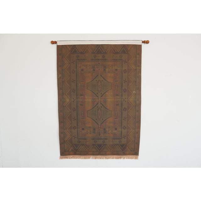 Plastic Vintage Geometric Woven Wall Tapestry For Sale - Image 7 of 10
