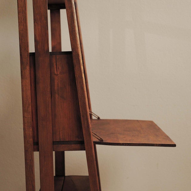 Architectural Pine and Oak Secretary Bookcase, France, 1960 For Sale - Image 10 of 18