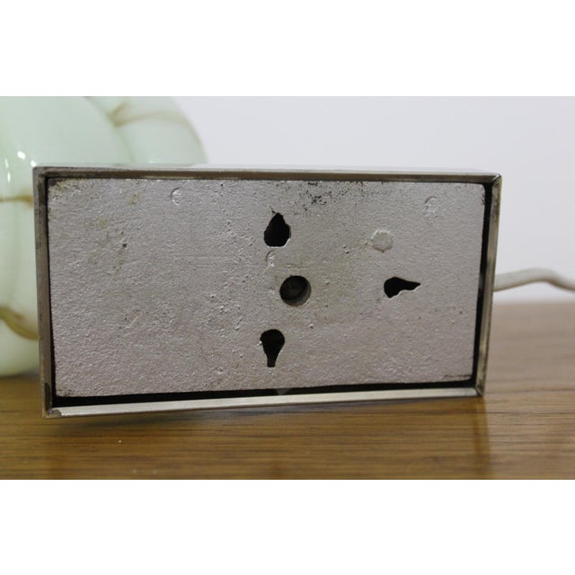 Chrome-Plated Brass and Marbled Opal Glass Table Lamps, 1930s, Set of 2 For Sale - Image 13 of 15