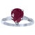 Pear Shape 2 Carat Treated Ruby & Diamond 14 Karat White Gold Ring For Sale - Image 15 of 18