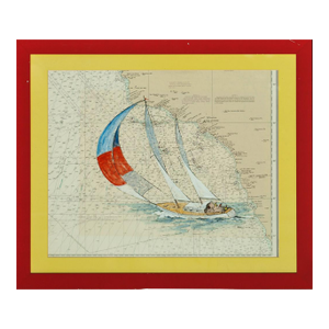 Catalina Island Sailboat Gouache Painting