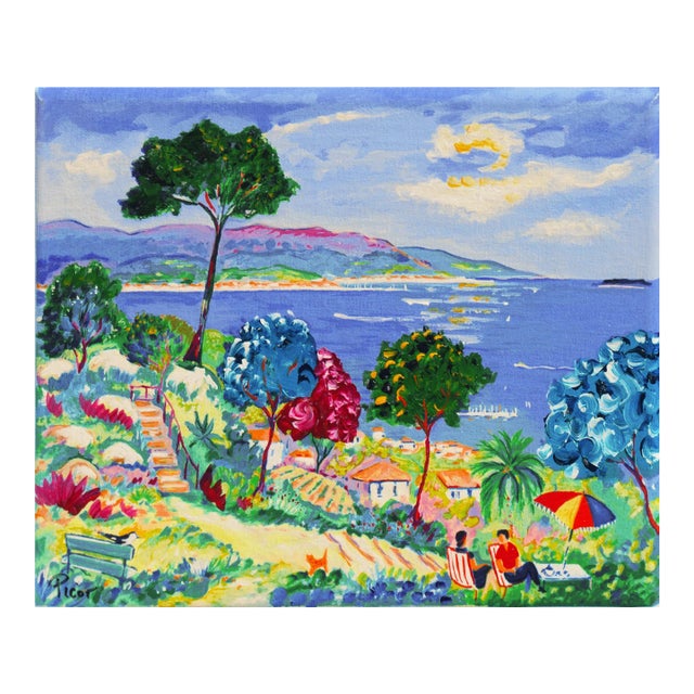 'The Garden, Mandelieu-La-Napoule' by Jean-Claude Picot, Academy of Fine Arts of Rouen, Benezit, Fauve Oil For Sale