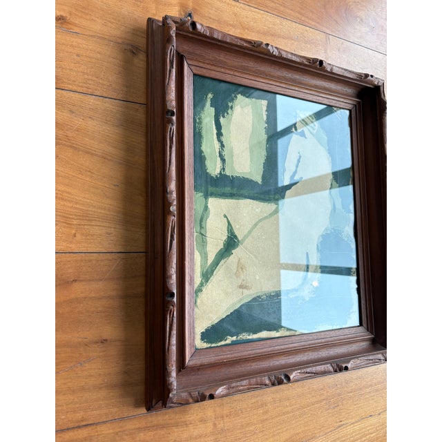 Contemporary 2025 Abstract Green Nude Figure, Portrait of a Lady in Vintage Frame For Sale - Image 3 of 6