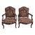 19th Century French Louis XV Style Mahogany and Needlepoint Tapestry Bergeres Fauteuils, Pair For Sale