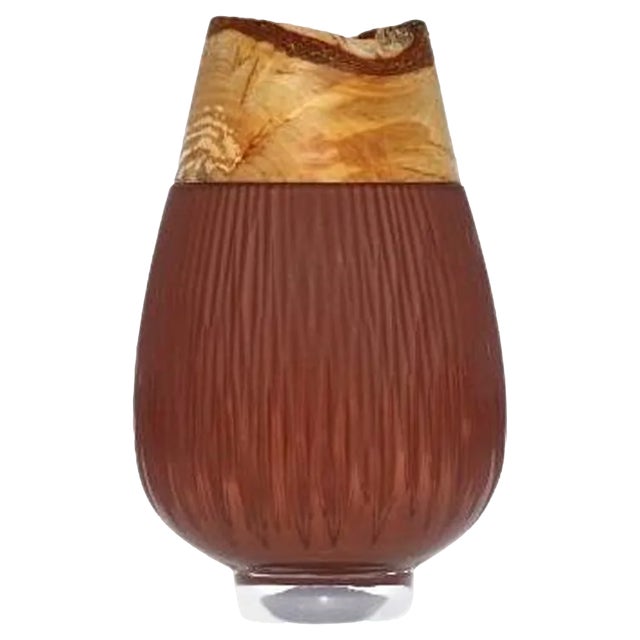 Terracota Frida with Fine Cuts Stacking Vase by Pia Wüstenberg For Sale