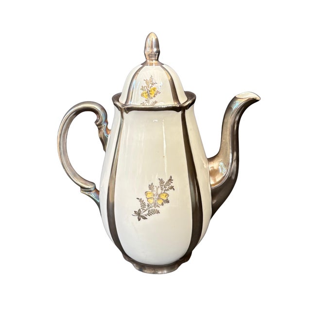 1930s Rudolf Wachter Bavaria Coffee Service, Floral W/ Sterling Trim - Set of 11 For Sale - Image 4 of 12
