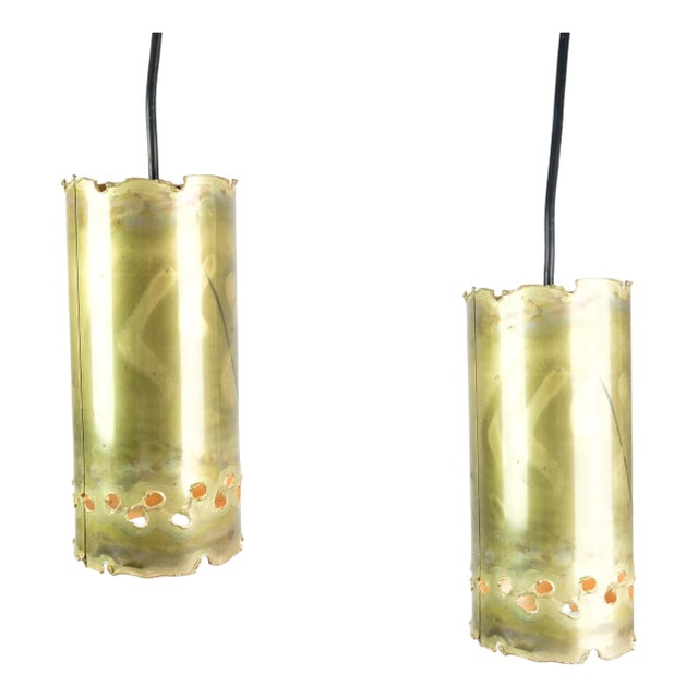 Ceiling Lamp in Brass attributed to Svend Aage Holm Sørensen, 1960s, Set of 2 For Sale