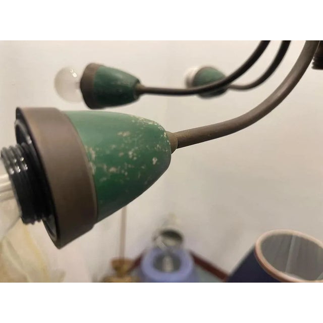 Large Sputnik Bronze Green Chandelier, 1950s For Sale - Image 4 of 11
