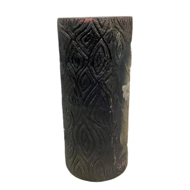 Early 20th Century Antique 19 Inch Faux Bois Terracotta Umbrella Stand For Sale - Image 5 of 7