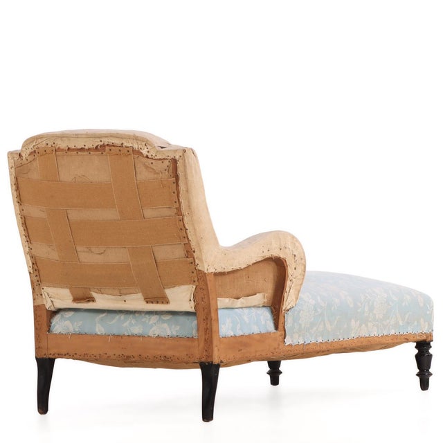 French Country French Napoleon III Chaise Longue With Turned Legs, C. 1860 For Sale - Image 3 of 7