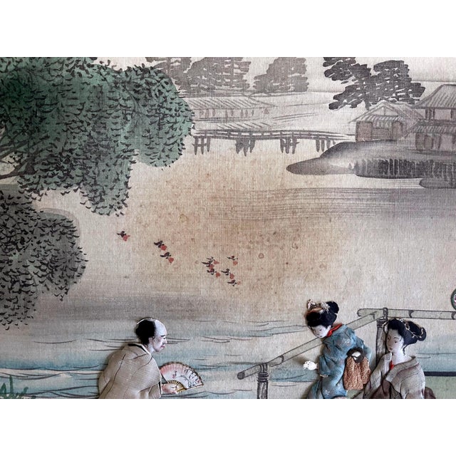 Rare Five Japanese Signed Oshi-E Textile Art Panels Meiji Period For Sale - Image 13 of 17