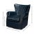 Classic Blue Leather Chair For Sale - Image 12 of 12