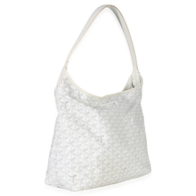 Traditional White Goyardine Canvas Boheme Hobo For Sale - Image 3 of 8
