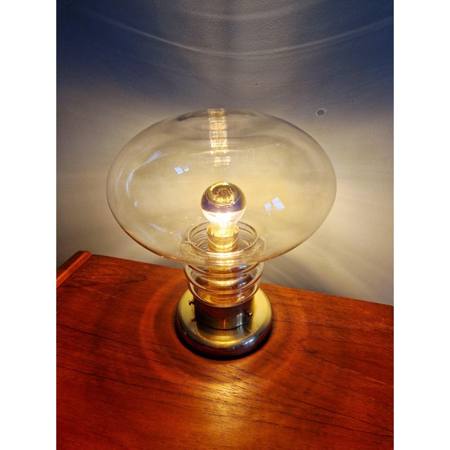 Space Age Table Lamp in Brass and Clear Glass, 1960s-1970s For Sale - Image 11 of 13