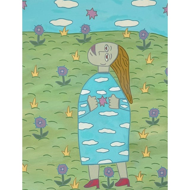 Original Acrylic Folk Art Painting From Renowned Key West Artist/"Red Shoes" For Sale In Miami - Image 6 of 6