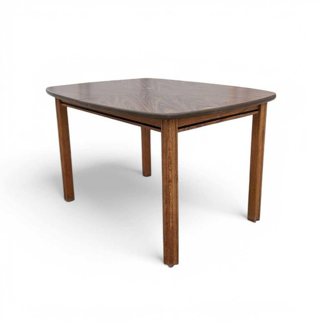 Mid-Century Modern Walnut-Look Laminate Dining Table For Sale - Image 4 of 16