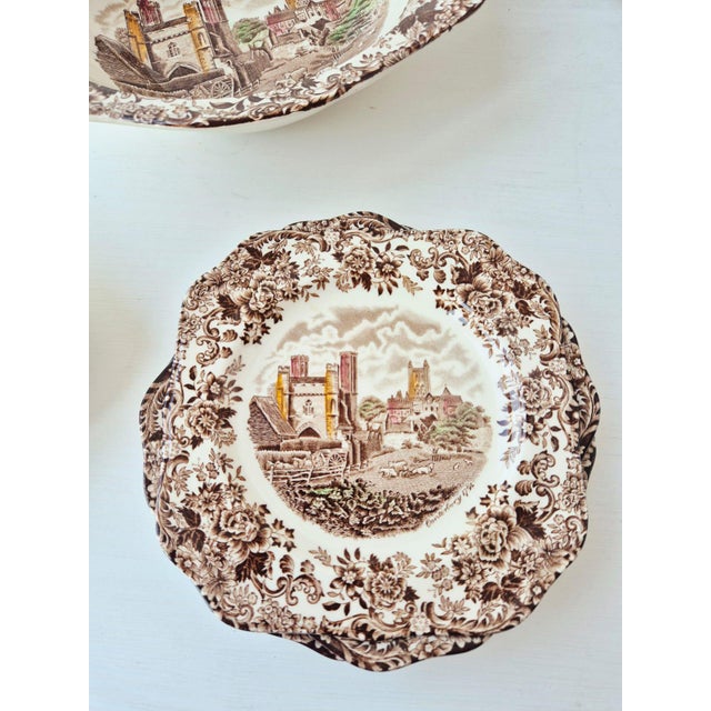 Vintage English Ironstone Dessert Set by Johnson Bros, 1970s, Set of 9 For Sale - Image 13 of 15