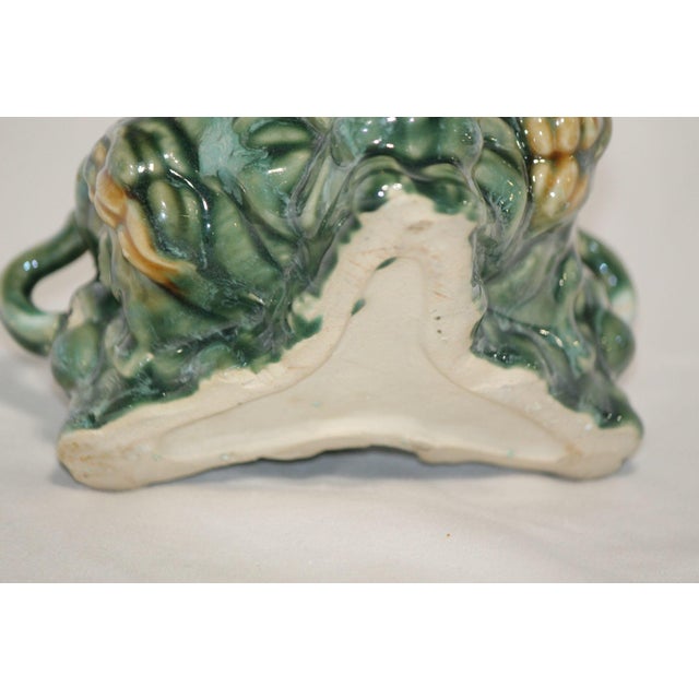 Antique Majolica Glazed Chinese Mudman and Elephant Planter For Sale - Image 4 of 9
