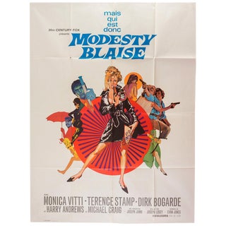 Vintage 1966 French 'Modesty Blaise' Film Poster For Sale