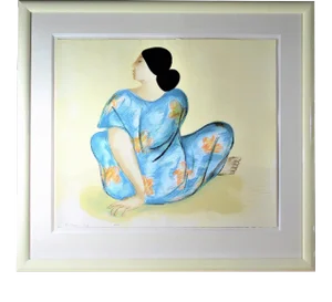 Rudolph Carl Gorman, "Woman from Maui" Large original color serigraph., 1983