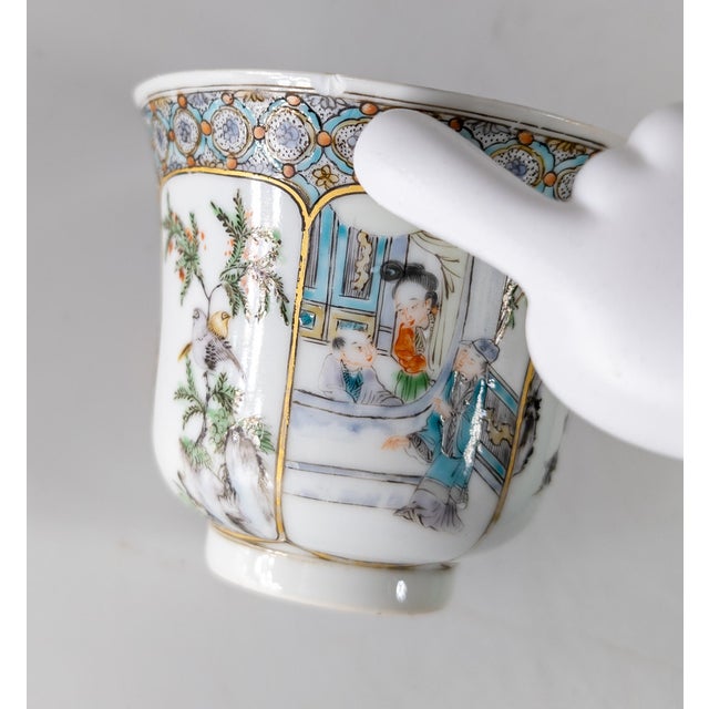19th Century Chinese Export Famille Rose or Famille Verte Cup For Sale - Image 9 of 14
