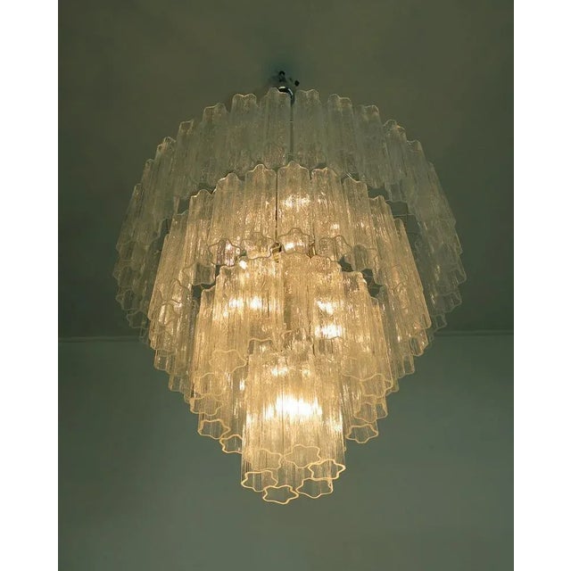 Large Mid-Century Murano Tubular Chandelier For Sale - Image 10 of 11