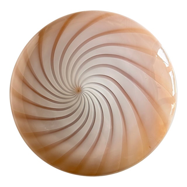 Contemporary Milky-White and Beige Swirls Murano Glass Flush Mount or Wall Sconce For Sale