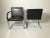 Late 20th Century Pair of Mies Van Der Rohe Brno Style Flat Bar Chair in Black Leather, 1990s For Sale - Image 5 of 10